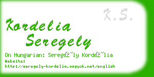 kordelia seregely business card
